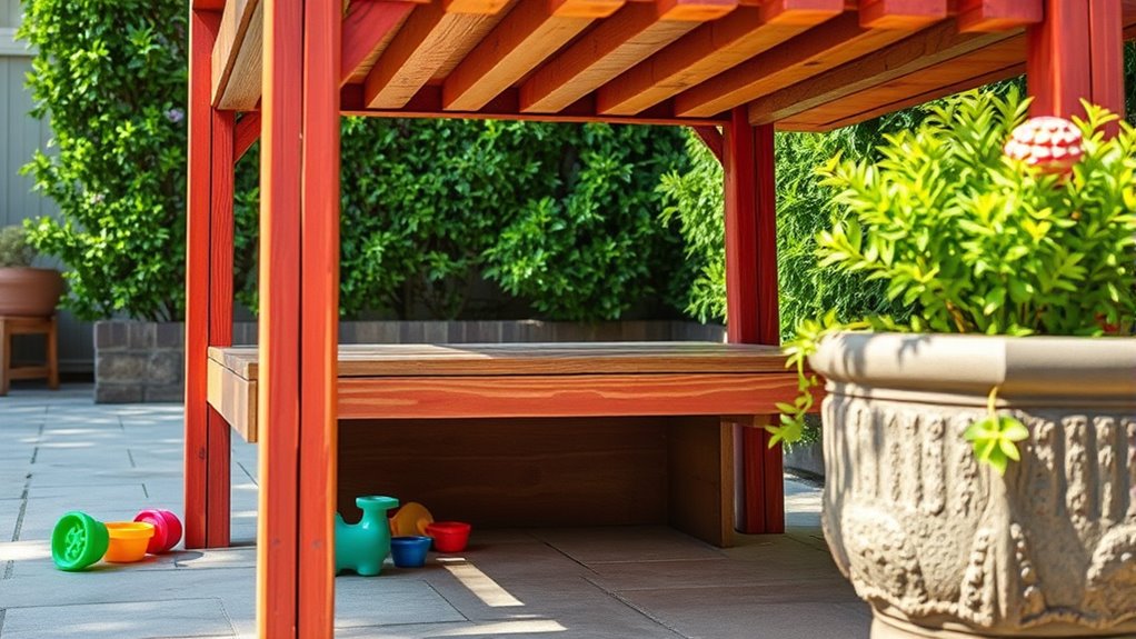 outdoor furniture and toys hiding spots