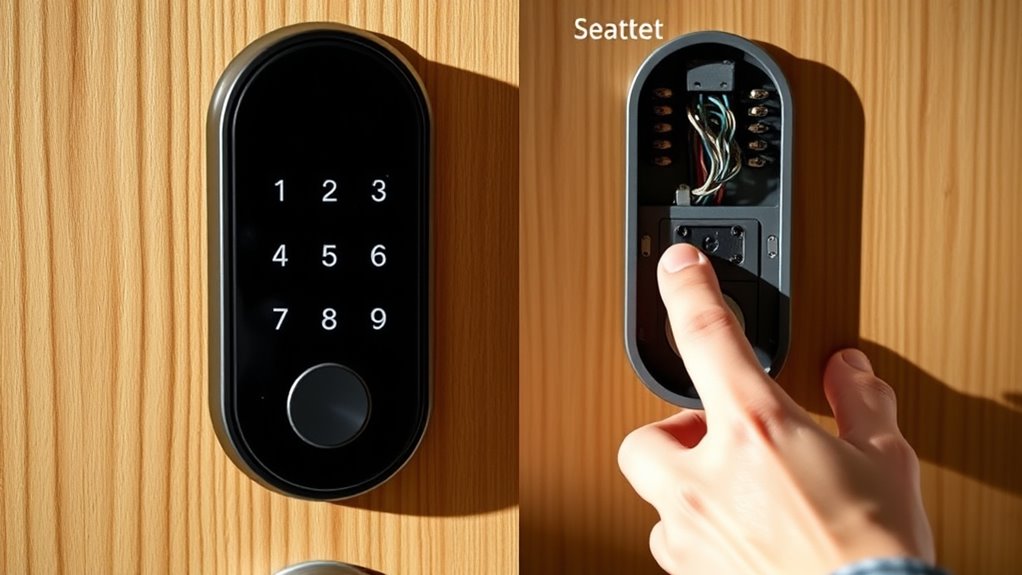 reset lock by pressing button
