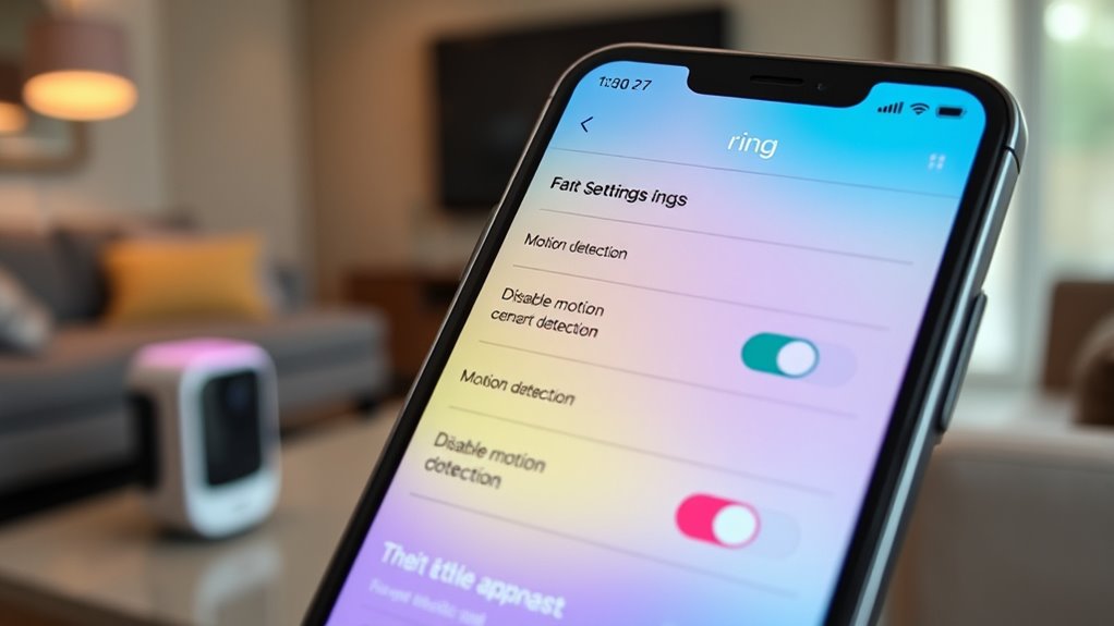 toggle motion detection settings