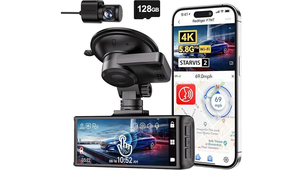 4k touch screen dash cam