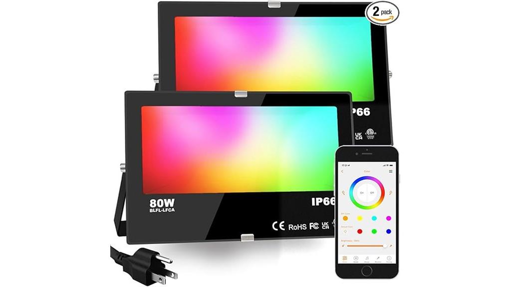 80w rgb floodlights pack