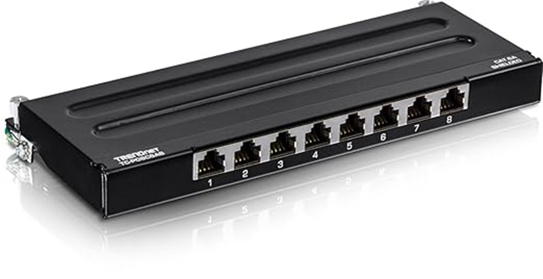 8 port shielded patch panel