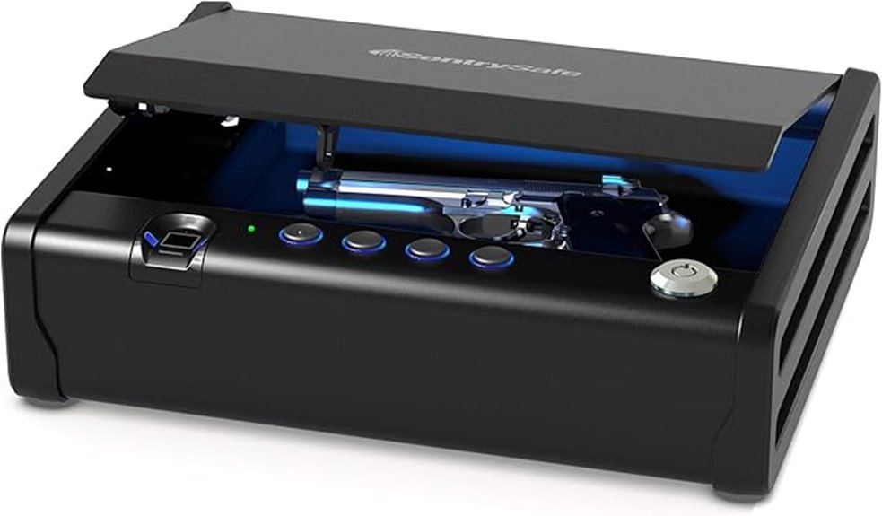 biometric safe with lighting