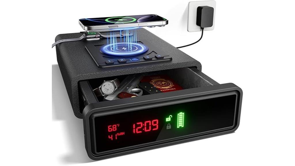 biometric safe with wireless charging