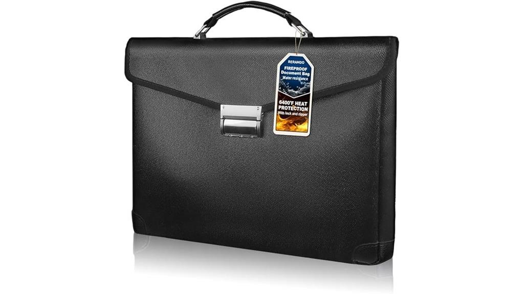 black fireproof lock bag