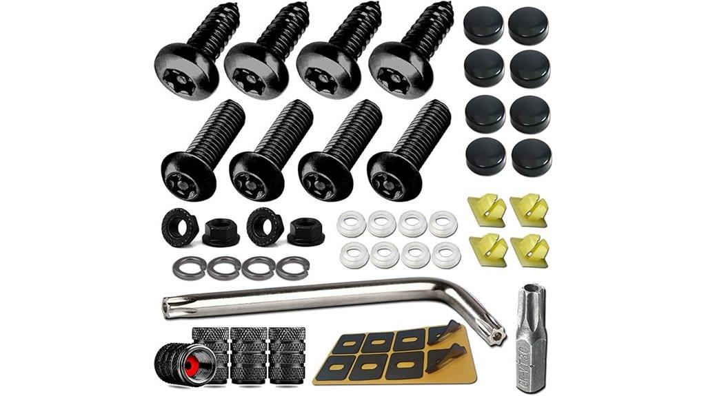 black rustproof license plate screws