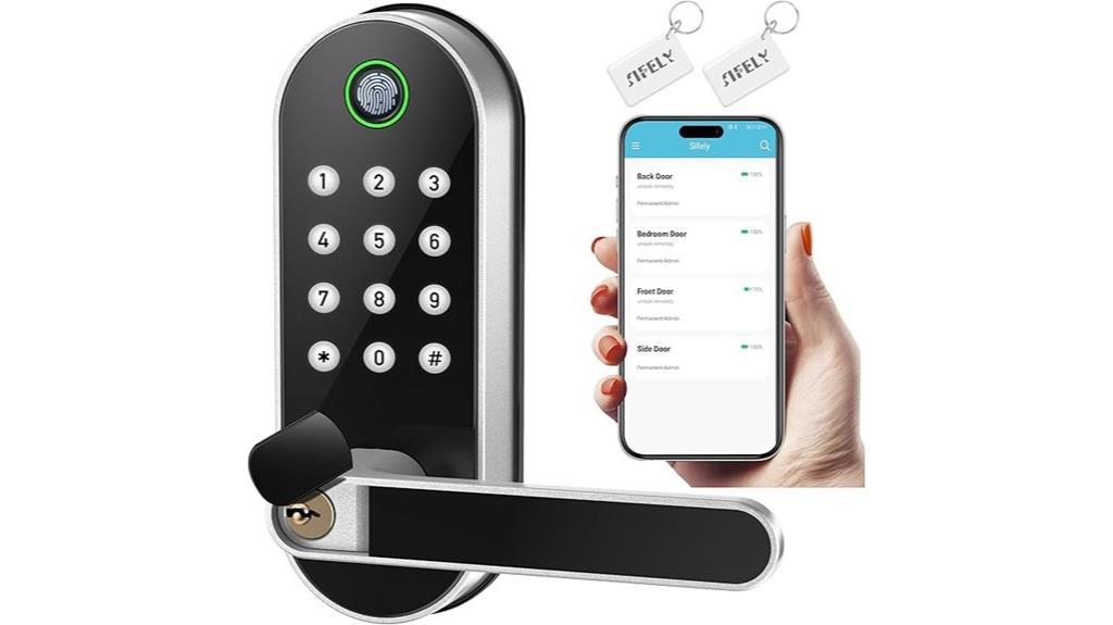 fingerprint handle keypad lock