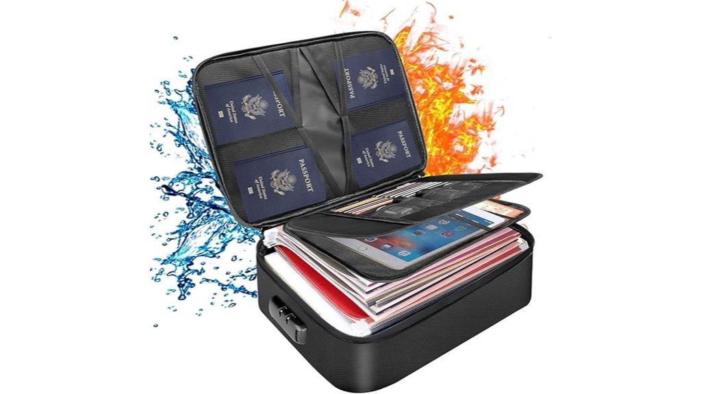 fireproof locking document bag