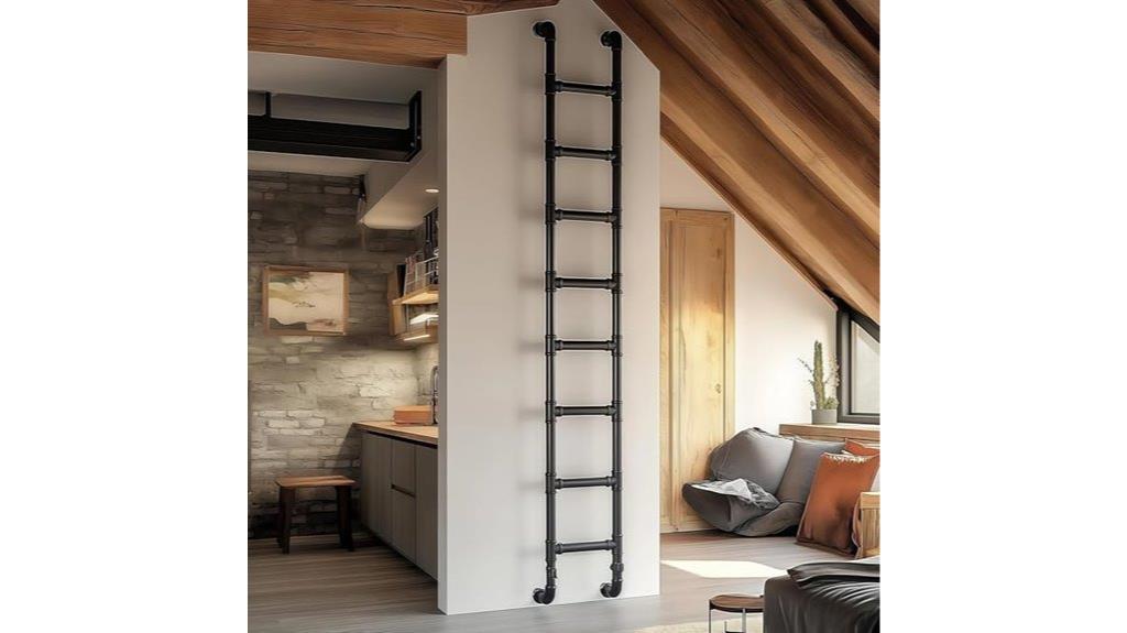heavy duty black metal ladder