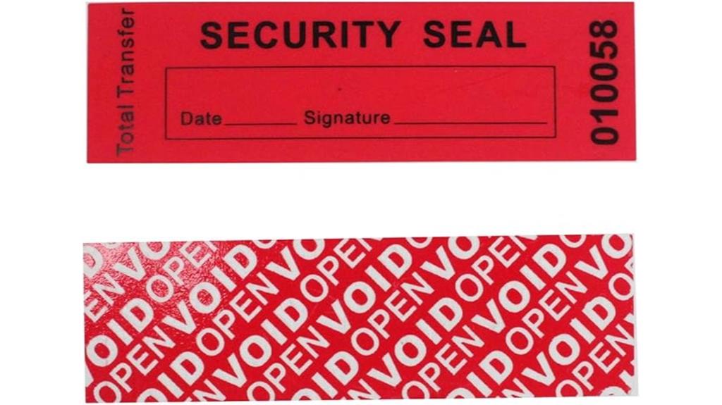 red tamper evident stickers