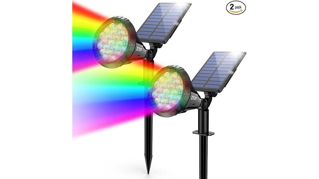 rgb solar outdoor spotlights