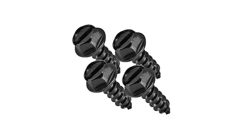 rustproof black license plate screws