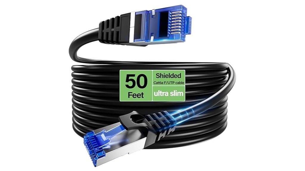 shielded 50ft cat6a cable
