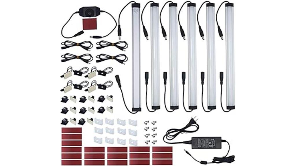six 12 inch led strips