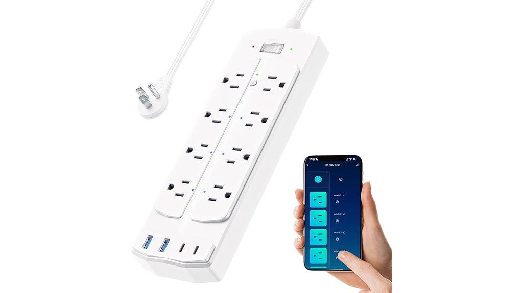 six outlets four usb