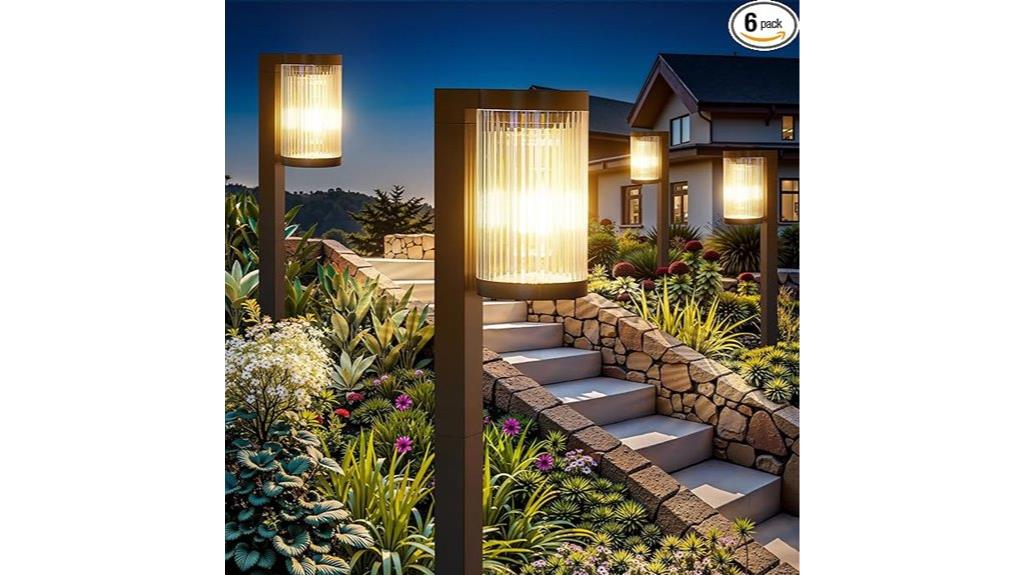 six waterproof solar lights