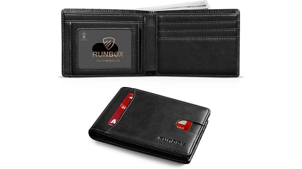 slim rfid leather wallet