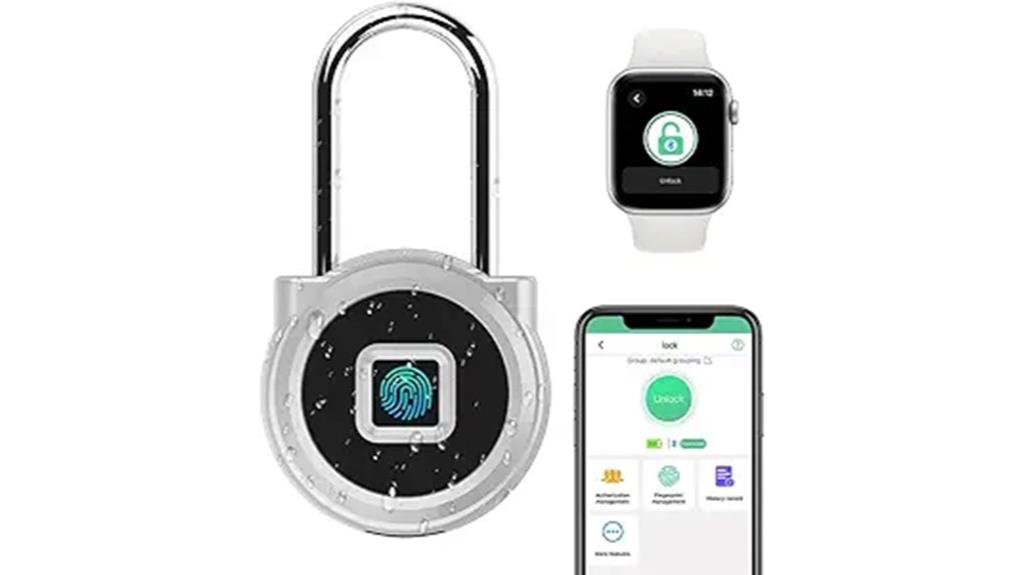 smart fingerprint padlock with shackle