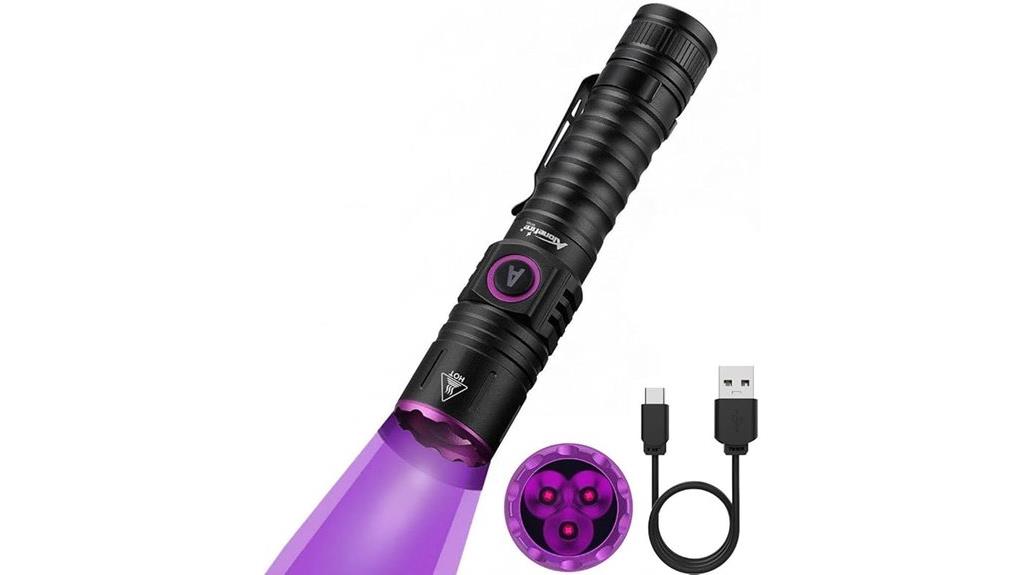 uv flashlight rechargeable usb