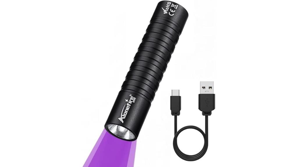 uv flashlight with rechargeable battery