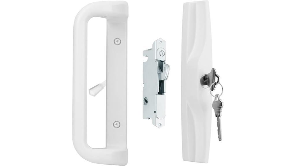 white patio door handle