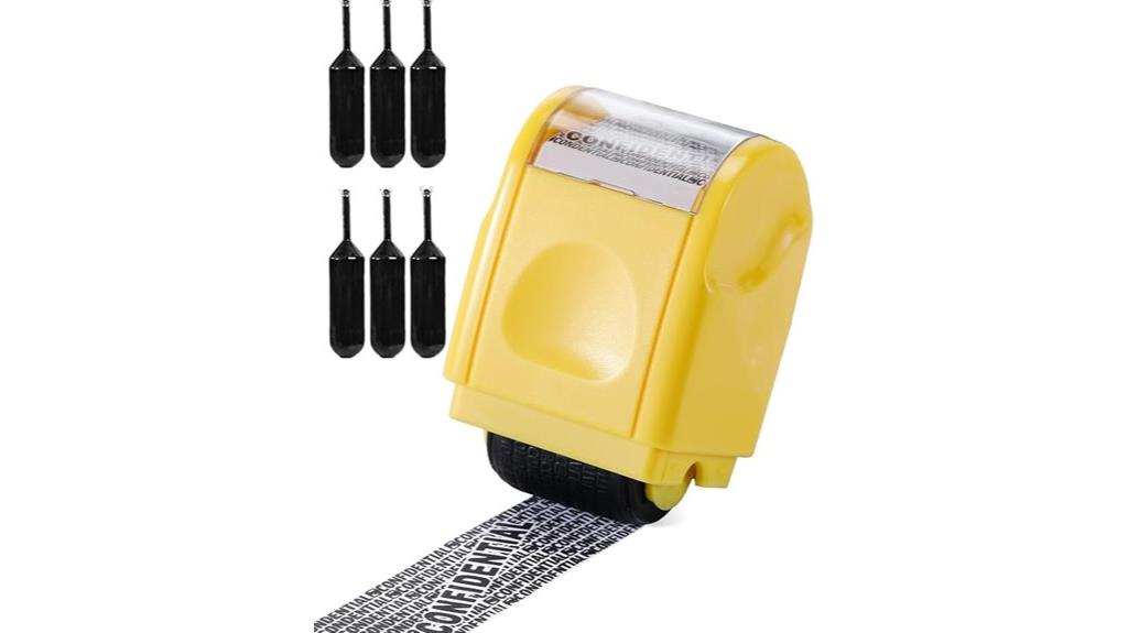 yellow identity security stamp