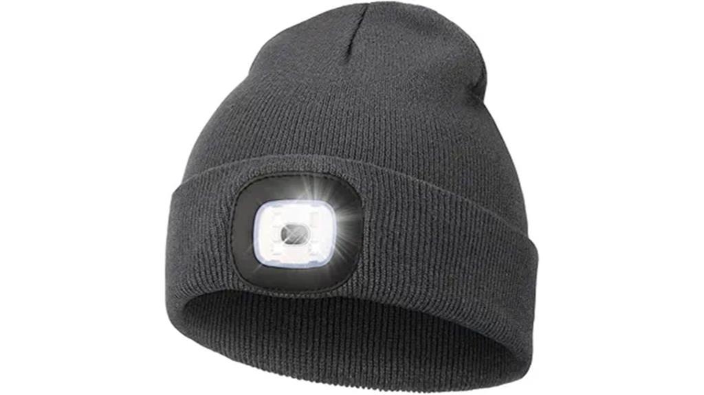 led beanie with rechargeable headlamp