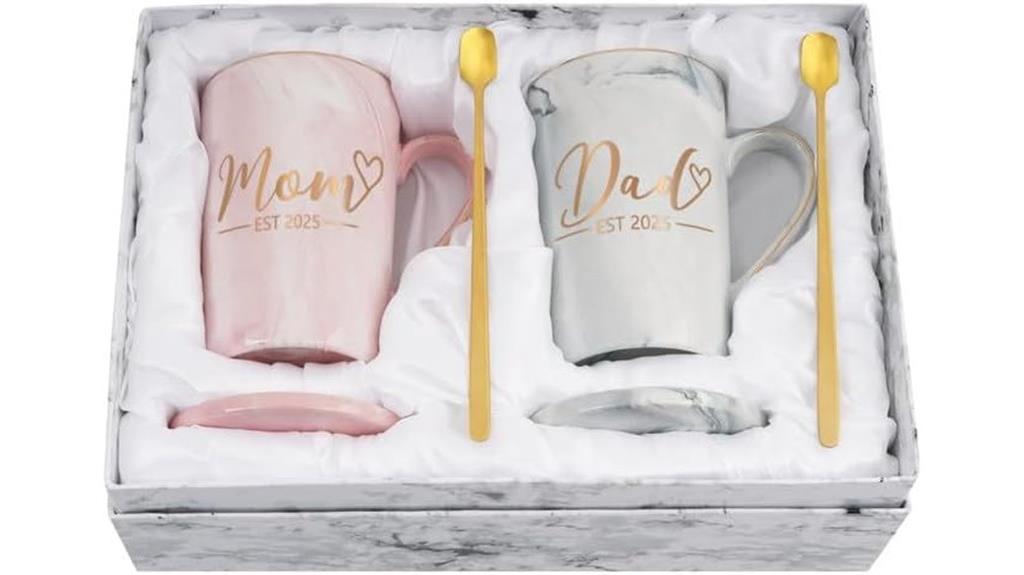 pregnancy celebration couple mugs