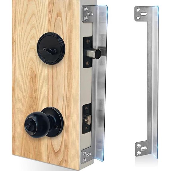 Door Latch Guard Plate 12” Satin Nickel Security Shield