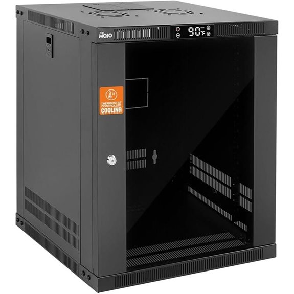 Tecmojo 12U Wall Mount Server Cabinet with Fans