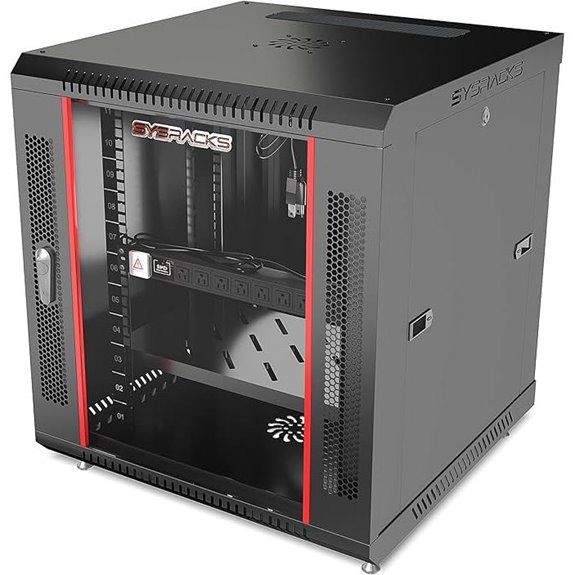 Sysracks 12U Wall-Mount Server Rack with Accessories