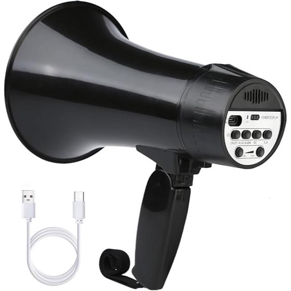 UZOCHI 20W Rechargeable Megaphone with Siren