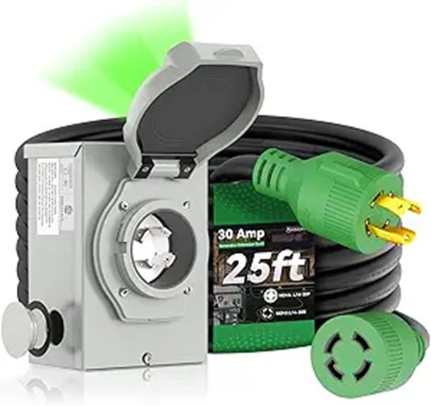 30 Amp Generator Cord and Inlet Box Kit