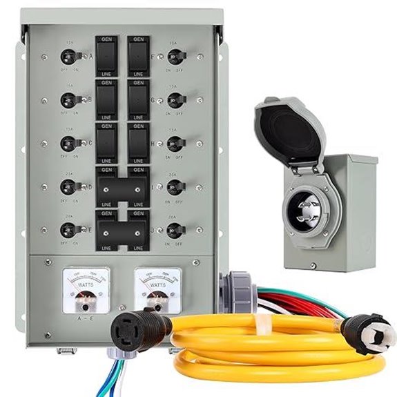 30 Amp Generator Transfer Switch Kit with Cord