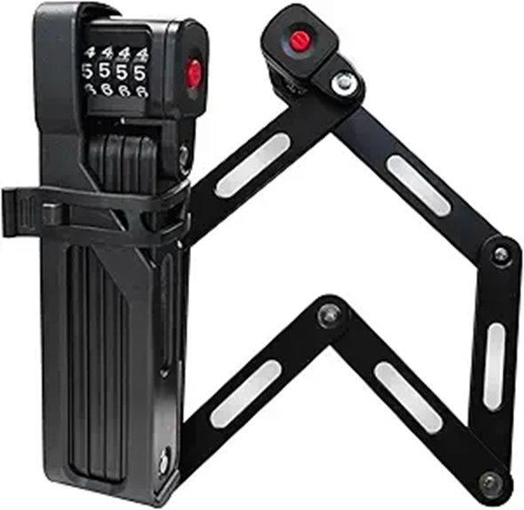 35-Inch Combination Folding Bike Lock with Mount