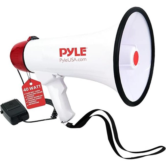 Pyle 40W Megaphone with Microphone and Siren