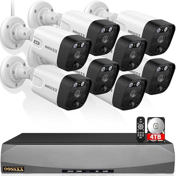 OOSSXX 4K 8MP Outdoor Security Camera System