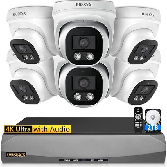 Outdoor PoE Security Camera System with 4K Ultra Wide-Angle