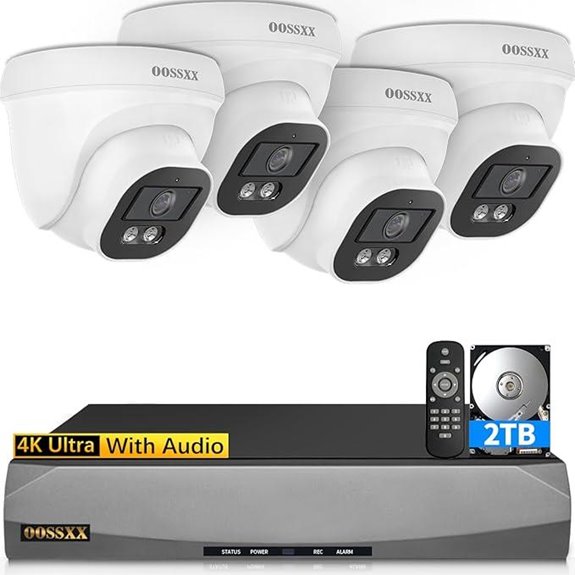 OOSSXX 4K PoE Outdoor Home Security Camera System