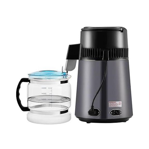 Water Distiller 4L Countertop - 750W Stainless Steel Water Purifier Maker