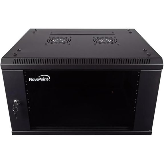 NavePoint 6U Wall Mount Server Rack with Fans