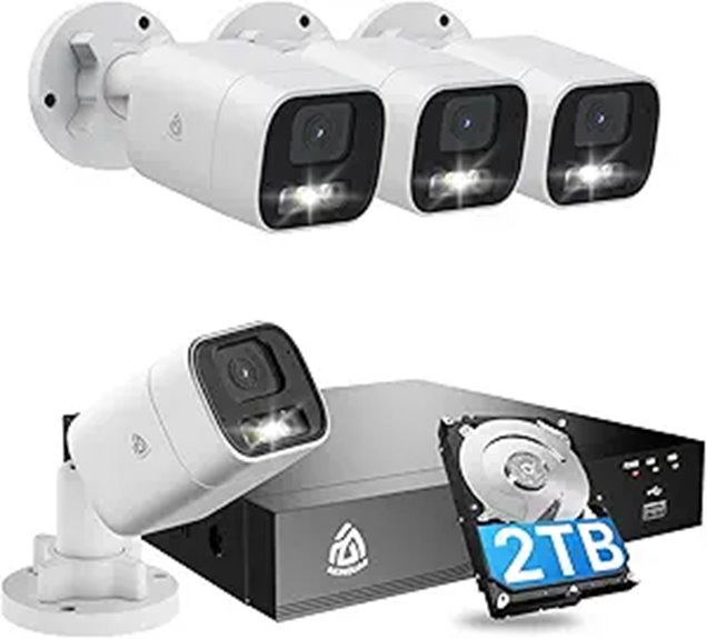 8CH 4K NVR Security Camera System with 4 Cameras