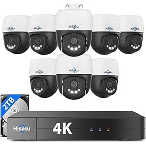 Hiseeu 8MP 4K PoE Security Camera System (8 Pack)