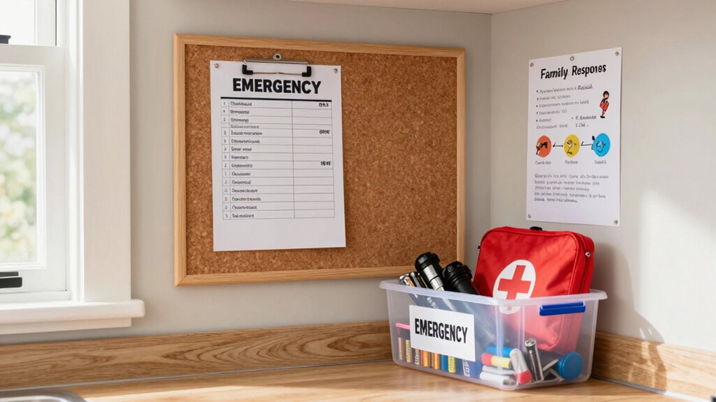 accessible emergency supplies and contacts