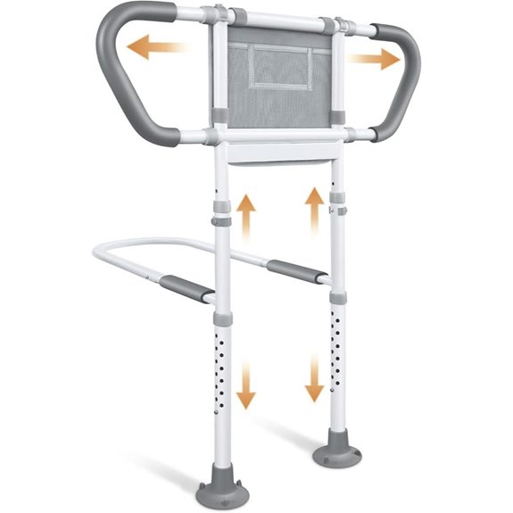 Adjustable Bedside Assist Rails with Storage and Night Light