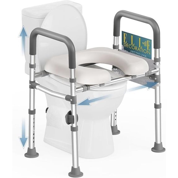 HOMLAND Raised Toilet Seat with Handles Adjustable Height