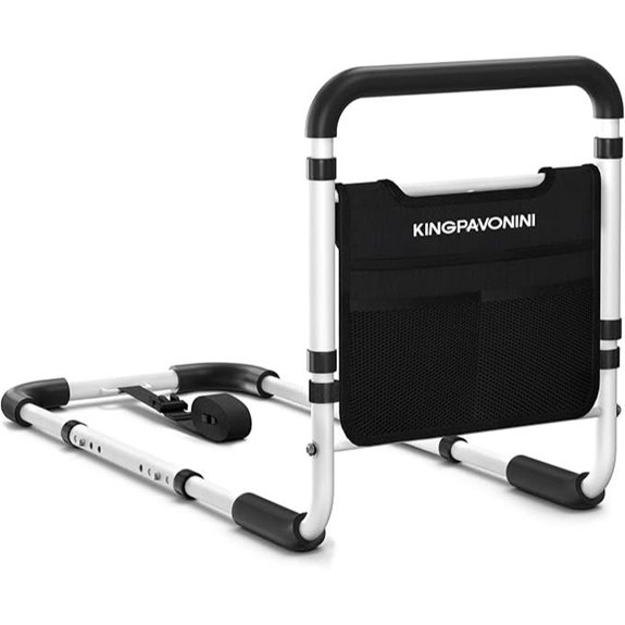 Adjustable Bed Rails for Seniors with Handle & Storage