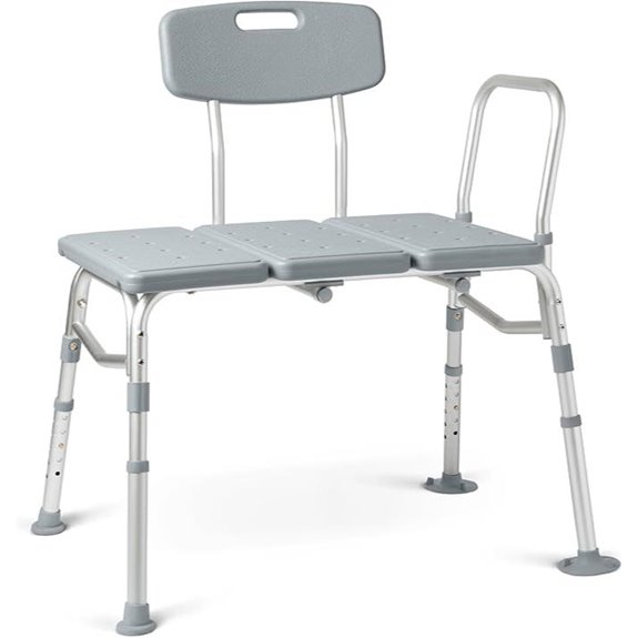 Medline Adjustable Shower Bench with Slip-Resistant Feet