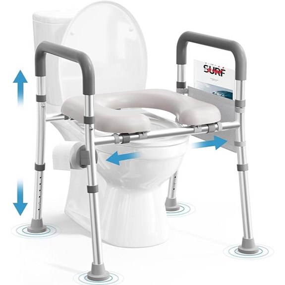 Soundfuse Adjustable Toilet Seat Riser with Handles