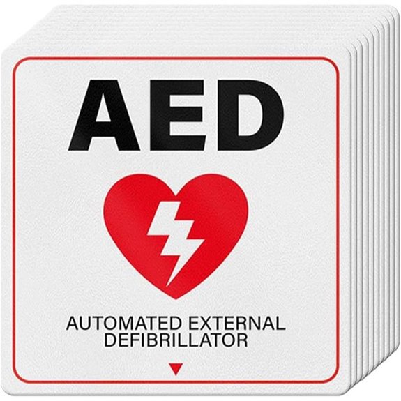 10 PCS AED Stickers Waterproof Self-Adhesive Signs